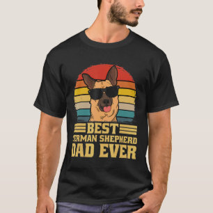 German Shepherd Dog Dad Father Papa Puppy  Retro T-Shirt