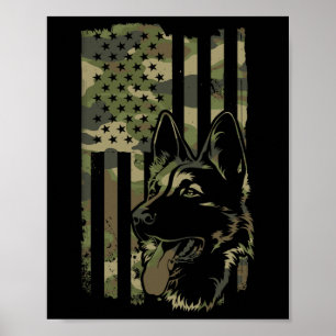 German Shepherd Dog - Dog Lover Shepherd Usa Flag Poster