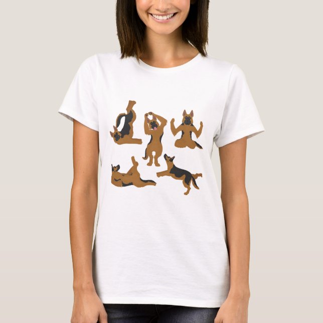 German shepherd dog doing yoga T-Shirt (Front)