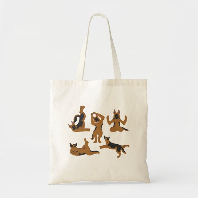 German shepherd dog doing yoga Tote bag (Front)
