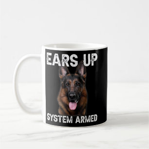 German Shepherd Dog Ears Up System Armed Coffee Mug