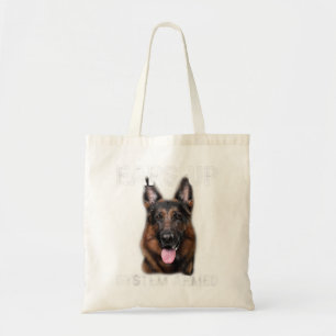 German Shepherd Dog Ears Up System Armed Tote Bag