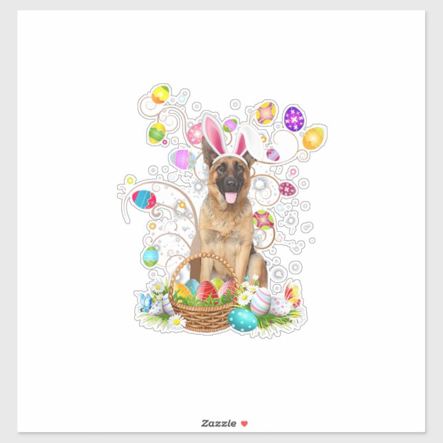 German Shepherd Dog Easter Egg Hunting Basket East (Sheet)