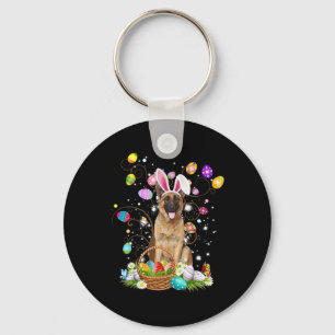 German Shepherd Dog Easter Egg Hunting Basket East Key Ring
