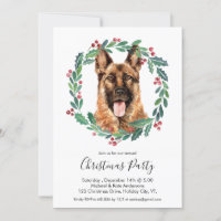 German Shepherd Dog Elegant Christmas Party