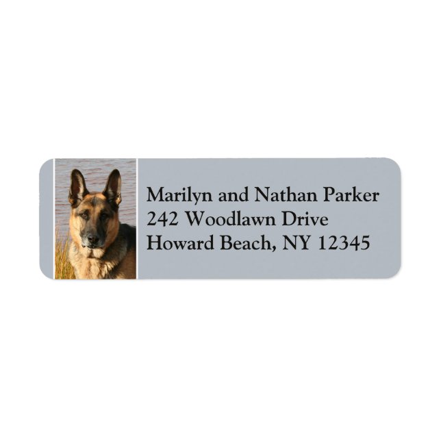 German Shepherd Dog Face Return Address Label 2 (Front)