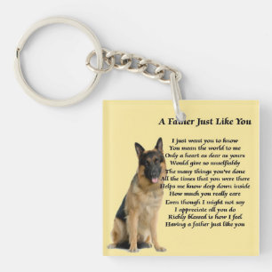 German Shepherd Dog Father Poem Keyring