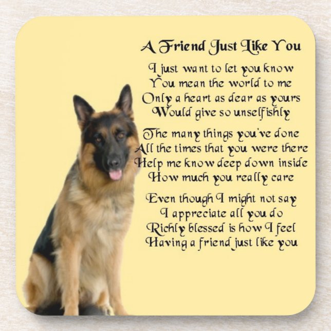 German Shepherd Dog - Friend Poem - Coaster (Front)