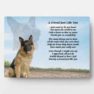 German Shepherd Dog Friend Poem Plaque