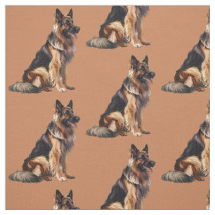 German Shepherd Dog Fun Animal Art Fabric