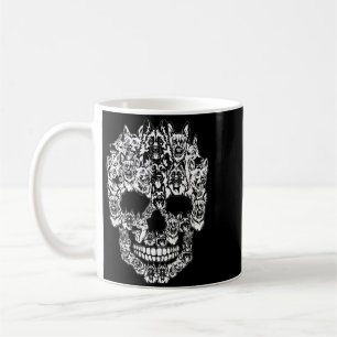 German Shepherd Dog Graphic Halloween Skull Coffee Mug