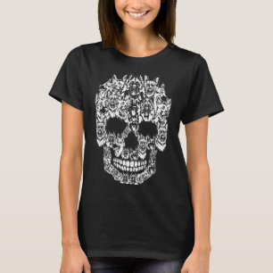 German Shepherd Dog Graphic Halloween Skull T-Shirt