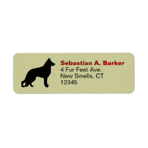German Shepherd Dog GSD Silhouette Return Address Label