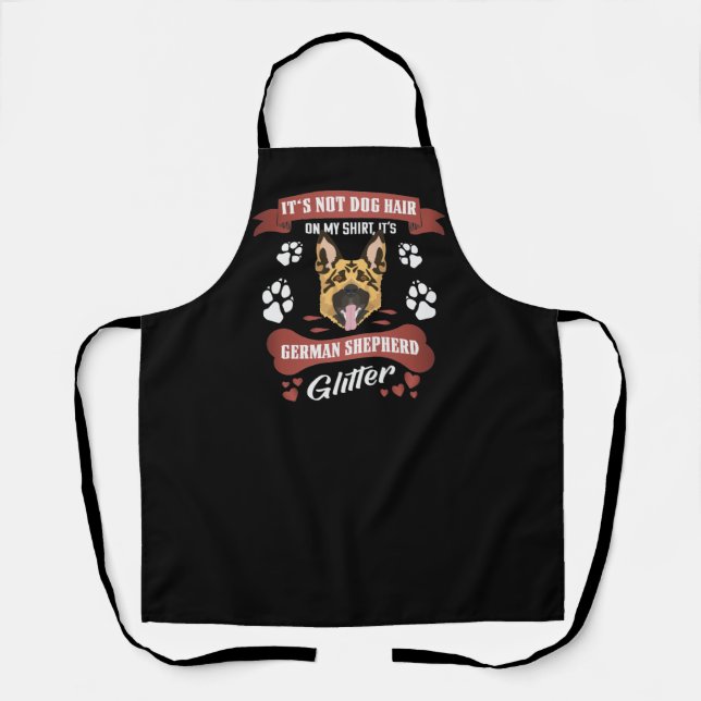 German Shepherd Dog Hair Glitter Apron (Front)