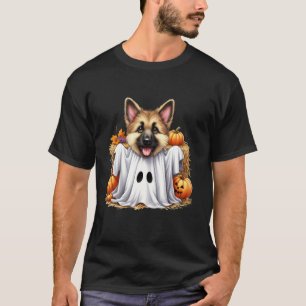 German Shepherd Dog Halloween Costume Party Ghost  T-Shirt
