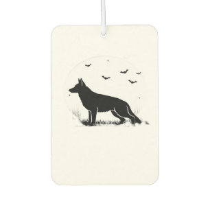 German Shepherd Dog � Halloween Moon Silhouette Cl Car Air Freshener