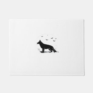 German Shepherd Dog � Halloween Moon Silhouette Cl Doormat