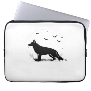 German Shepherd Dog – Halloween Moon Silhouette Cl Laptop Sleeve