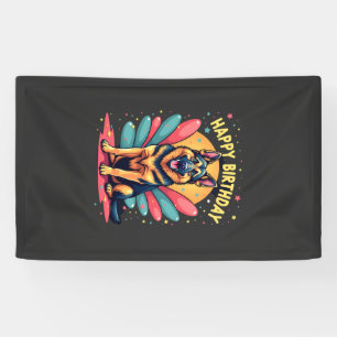 German Shepherd Dog Happy Birthday Party Shep Clot Banner