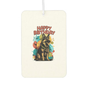 German Shepherd Dog Happy Birthday Party Shep Clot Car Air Freshener