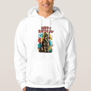 German Shepherd Dog Happy Birthday Party Shep Clot Hoodie