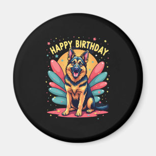 German Shepherd Dog Happy Birthday Party Shep Clot Magnet