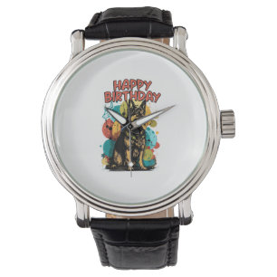 German Shepherd Dog Happy Birthday Party Shep Clot Watch