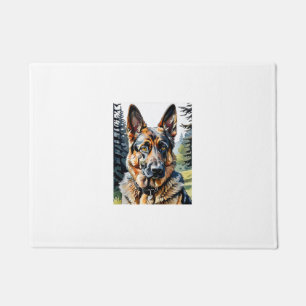 German Shepherd Dog Head Portrait Dog Lover Pet Ow Doormat