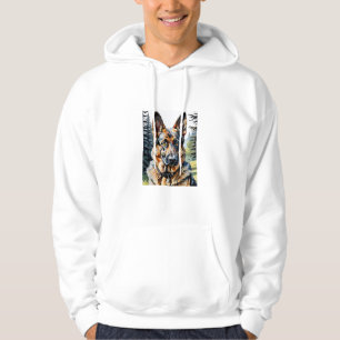 German Shepherd Dog Head Portrait Dog Lover Pet Ow Hoodie