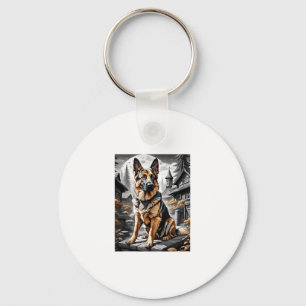 German Shepherd Dog Head Portrait Dog Lover Pet Ow Key Ring