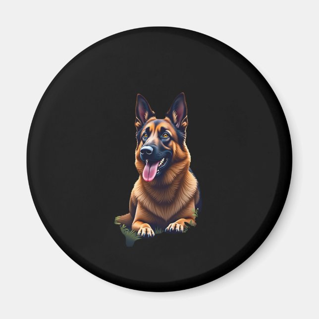 German Shepherd Dog Head Portrait Dog Lover Pet Ow Magnet (Front)