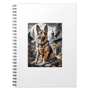 German Shepherd Dog Head Portrait Dog Lover Pet Ow Notebook