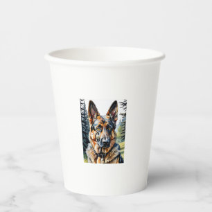 German Shepherd Dog Head Portrait Dog Lover Pet Ow Paper Cups
