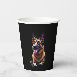 German Shepherd Dog Head Portrait Dog Lover Pet Ow Paper Cups