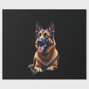 German Shepherd Dog Head Portrait Dog Lover Pet Ow Wrapping Paper
