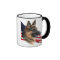 German Shepherd Dog head with flag Mug