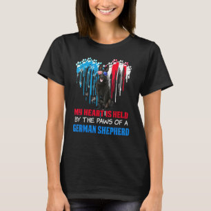 German Shepherd Dog Heart 4th of July Dog USA Fla T-Shirt
