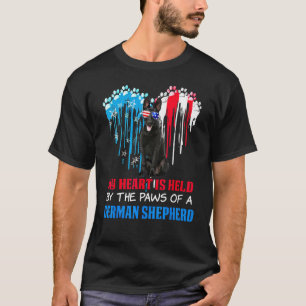 German Shepherd Dog Heart 4th of July Dog  USA Fla T-Shirt