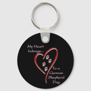 German Shepherd Dog Heart Belongs Key Ring