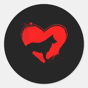 German Shepherd Dog Heart Shape Valentine Dog Love Classic Round Sticker