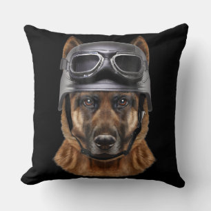 German Shepherd Dog Helmet Gift For Biker In Motor Cushion