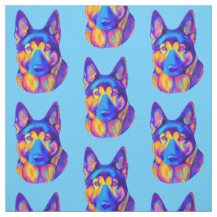 German Shepherd Dog in Colours Fabric
