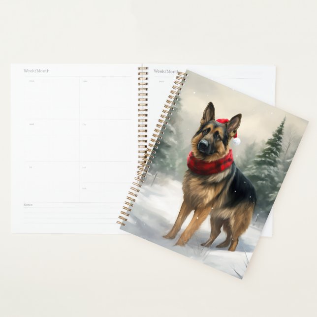 German Shepherd Dog in Snow Christmas Planner (Display)