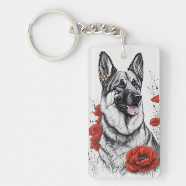 German Shepherd Dog Key Ring (Front)