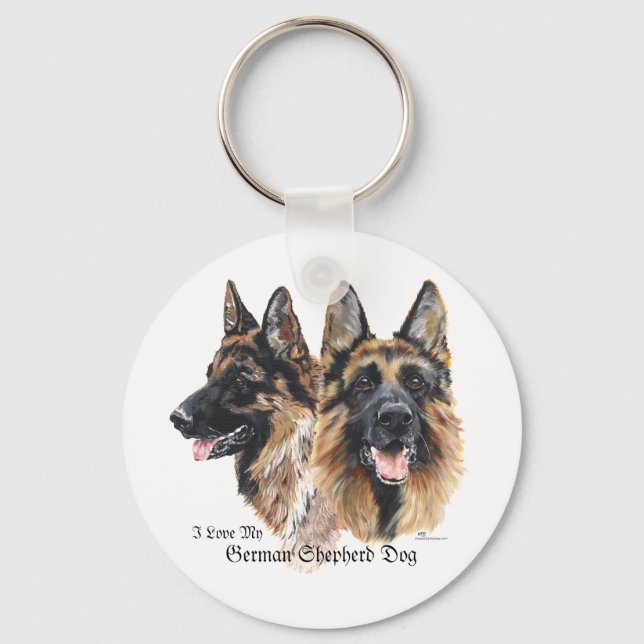 German Shepherd Dog Key Ring (Front)