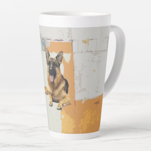 German Shepherd Dog Latte Mug (Right Angle)