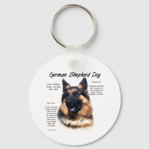 German Shepherd Dog (longhair) History Design Key Ring