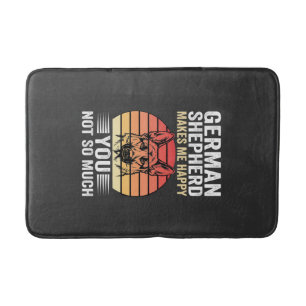 German Shepherd Dog Lover Funny Retro Bath Mat