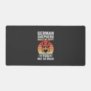 German Shepherd Dog Lover Funny Retro Desk Mat