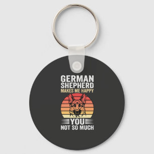 German Shepherd Dog Lover Funny Retro Key Ring